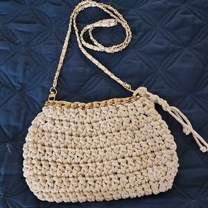 Elegant Tan Crochet Women Bag Handcrafted